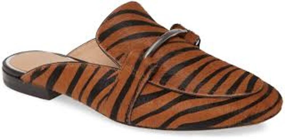 Linea Paolo Womens Annette Mule Loafer Size 5 Brown Animal Print Calf Hair NWOB